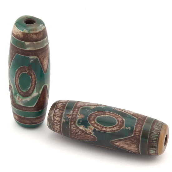 Бусина Дзи 3 глаза 30х10 мм 1 шт. (усиливает мудрость и разум)