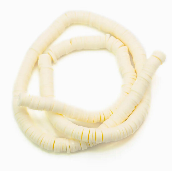 Бусины из полимерной глины Круг 6х1 мм Ванильный 40 см (+-350 шт.)