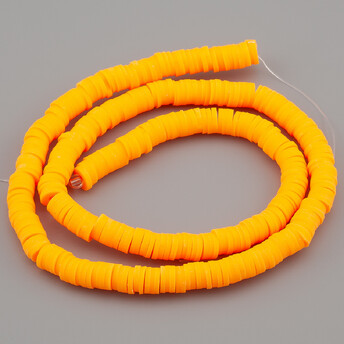 Бусины из полимерной глины Круг 6х1 мм Оранжевый 40 см (+-350 шт.)