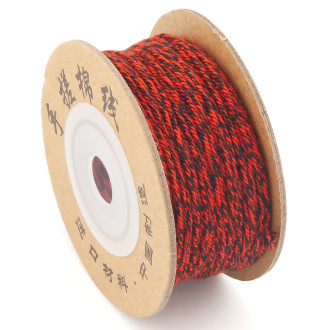 Шнур скрученный Милан 1 мм +-28 м Красный с черным