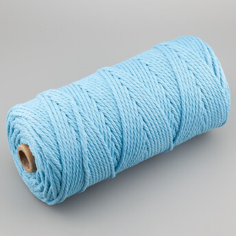 Канат для макраме веревка хлопковая 2 мм +-200 м Небесный