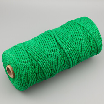 Канат для макраме веревка хлопковая 3 мм +-100 м Зеленый