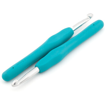 Крючок для вязания металлический с силиконовой ручкой 6,5 мм 1 шт. Голубой