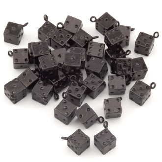 Подвеска Кость игральная нержавеющая сталь 6х6 мм 5 шт. Черный