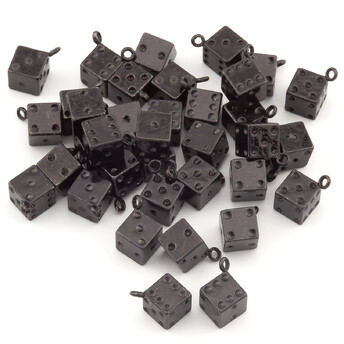 Подвеска Кость игральная нержавеющая сталь 6х6 мм 5 шт. Черный