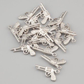 Подвеска Револьвер нержавеющая сталь 20х10 мм 5 шт. Платина