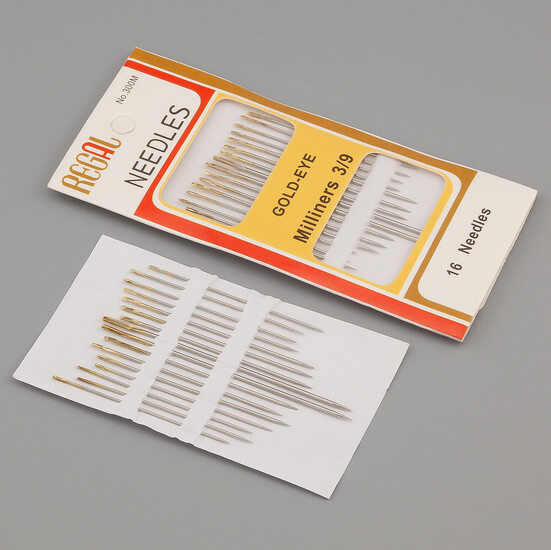 Набор игл Regal 3/9 с золотым ушком 9х4 см всего 16 шт.