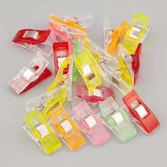 Клипсы зажимы пластиковые 2,7х1 см 20 шт. Разноцветный