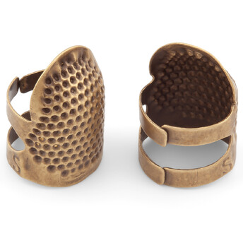 Наперсток для шитья регулируемый металлический 28х21 мм 1 шт. Бронзовый