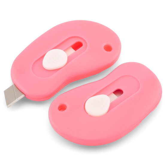 Нож канцелярский маленький 55х34 мм 1 шт. Розовый