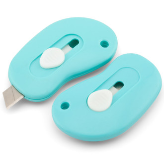 Нож канцелярский маленький 55х34 мм 1 шт. Голубой