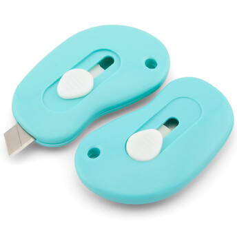 Нож канцелярский маленький 55х34 мм 1 шт. Голубой