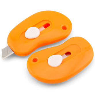 Нож канцелярский маленький 55х34 мм 1 шт. Оранжевый