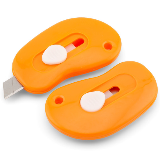 Нож канцелярский маленький 55х34 мм 1 шт. Оранжевый