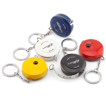 Метр мягкий брелок измерительная лента 150х0,7 см рулетка 4,2 см кольцо 28 мм 1 шт. Разноцветный