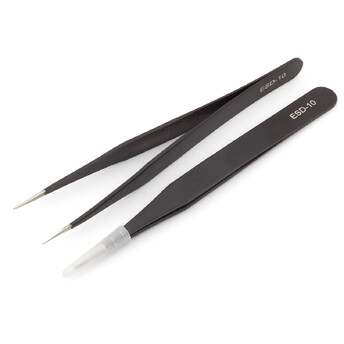 Пинцет прямой острый для рукоделия нержавеющая сталь 12,2 см 1 шт. Черный