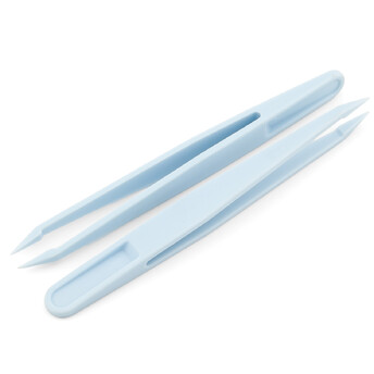 Пинцет пластиковый для рукоделия 11,7 см 1 шт. Голубой