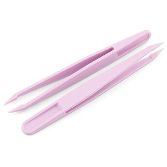 Пинцет пластиковый для рукоделия 11,7 см 1 шт. Сиреневый