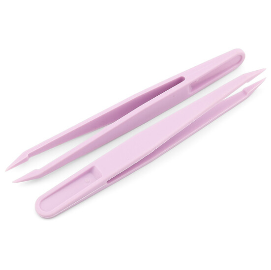 Пинцет пластиковый для рукоделия 11,7 см 1 шт. Сиреневый