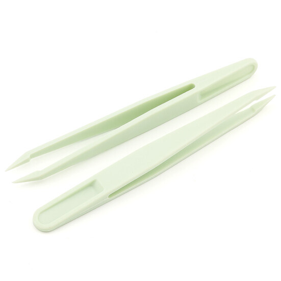 Пинцет пластиковый для рукоделия 11,7 см 1 шт. Оливковый