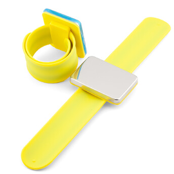 Браслет магнитный 24х3 см платформа Прямоугольная 5,5х4 см Желтый