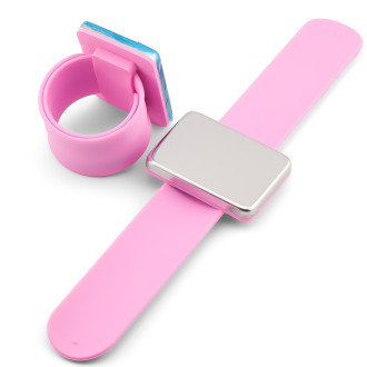 Браслет магнитный 24х3 см платформа Прямоугольная 5,5х4 см Розовый