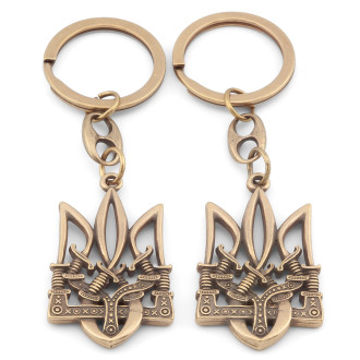 Брелок Тризуб с мечами 39х24 мм 84 мм 1 шт. Бронза