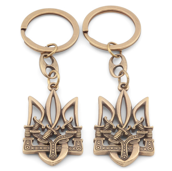 Брелок Тризуб с мечами 39х24 мм 84 мм 1 шт. Бронза