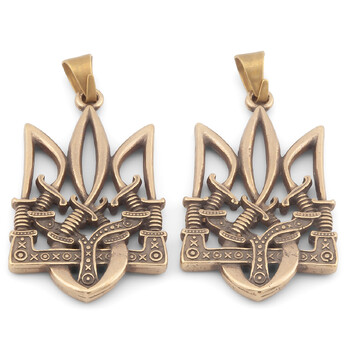 Подвеска Тризуб с мечами 39х24 мм 1 шт. Бронза