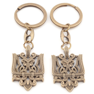 Брелок Тризуб плетение 38,5х24 мм 82 мм 1 шт. Бронза