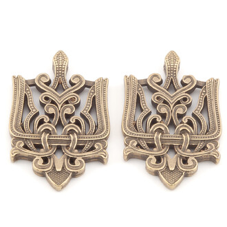 Подвеска Тризуб плетение 38,5х24 мм 1 шт. Бронза