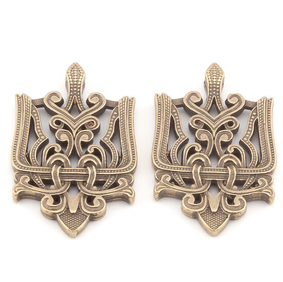 Подвеска Тризуб плетение 38,5х24 мм 1 шт. Бронза