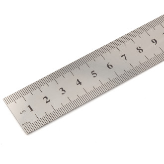 Линейка металлическая двусторонняя 10 см 0,3 мм 1 шт.
