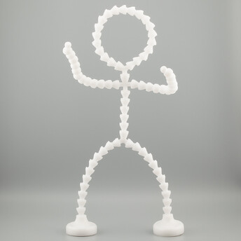 Каркас для игрушек гибкий скелет 30 см голова 8 см ступни 5,5х4 см 1 шт. Белый