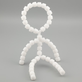 Каркас для игрушек гибкий скелет 17 см голова 6 см 1 шт. Белый