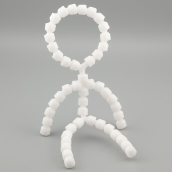 Каркас для игрушек гибкий скелет 17 см голова 6 см 1 шт. Белый