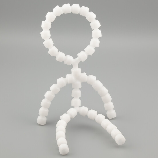 Каркас для игрушек гибкий скелет 17 см голова 6 см 1 шт. Белый