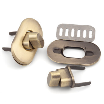 Замок для сумки поворотный 35х19х15 мм 1 шт. Античное Золото