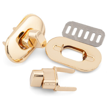 Замок для сумки поворотный 35х19х15 мм 1 шт. Золото