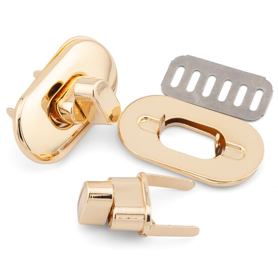 Замок для сумки поворотный 35х19х15 мм 1 шт. Золото