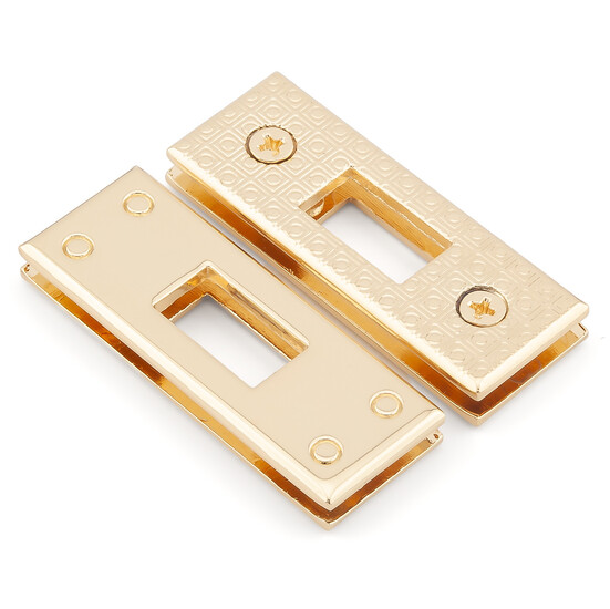 Замок для сумки Эрмес комплект 7 деталей 35х46х47 мм Золото