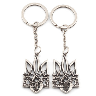 Брелок Тризуб с мечами 39х24 мм 95 мм 1 шт. Серебро