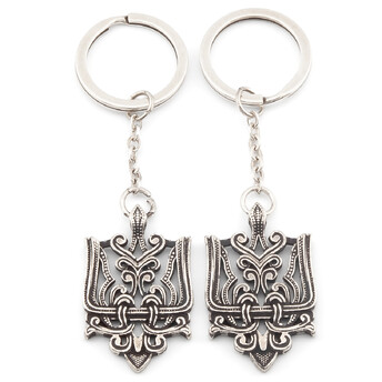 Брелок Тризуб плетение 38,5х24 мм 88 мм 1 шт. Серебро