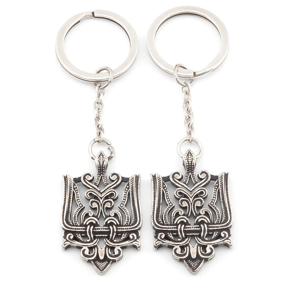 Брелок Тризуб плетение 38,5х24 мм 88 мм 1 шт. Серебро