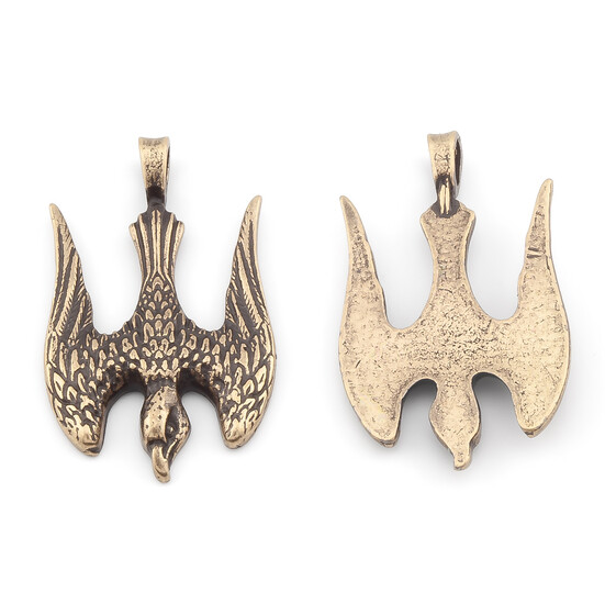 Подвеска Тризуб Сокол 37х23 мм 1 шт. Бронза