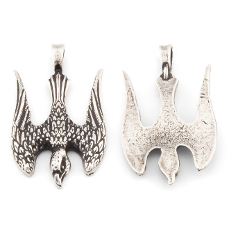 Подвеска Тризуб Сокол 37х23 мм 1 шт. Серебро