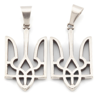 Подвеска Тризуб Герб Украины 32х18 мм 1 шт. Серебро_4Т