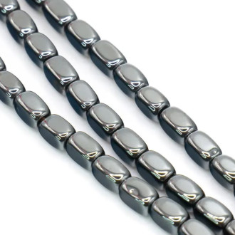 Бусины Прямоугольник Гематит 6х4 мм Серый 40 см +-86 шт.