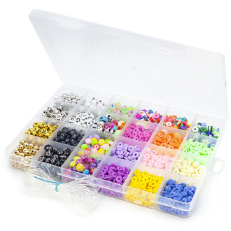 Набор для изготовления украшений №7 19х13х2 см 24 ячейки ±180 г (±889 шт.)