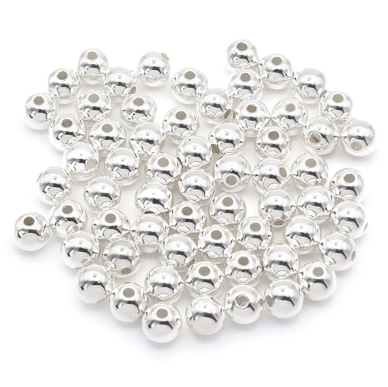Бусины пластиковые под металл 5 мм Ø 1,4 мм +-15 г (365 шт.) Серебристий
